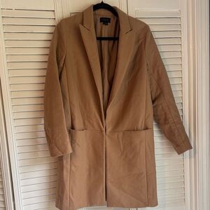 Theory Tailored Camel Single-Breasted Wool Coat
